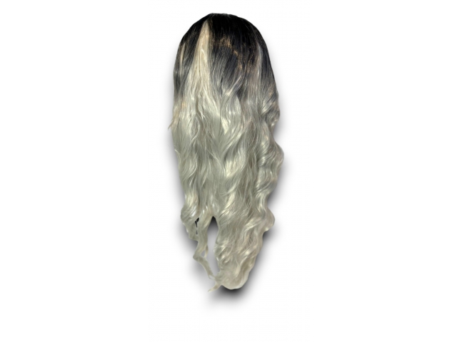 Kvalitní dámská paruka - Černo-šedá 70 cm